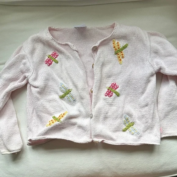bella bliss Pink Sweater with Colorful Butterfly Accents - Picture 1 of 4